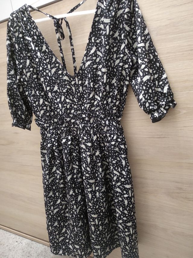 Vestido estampado blanco y negro