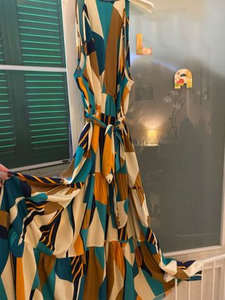 Vestito lungo fantasia geometrica
