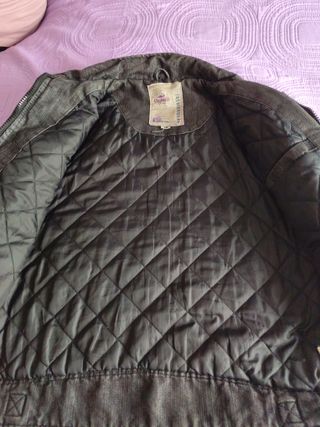 Chaqueta tejana acolchada gris