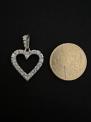 Colgante corazón oro blanco y diamantes – Vintage
