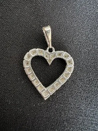 Colgante corazón oro blanco y diamantes – Vintage