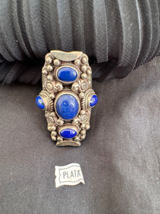 Anillo Plata Lapislázuli Antiguo Tibet