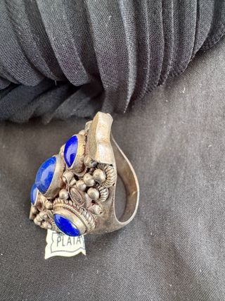 Anillo Plata Lapislázuli Antiguo Tibet