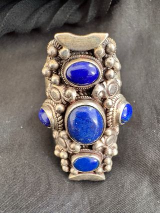 Anillo Plata Lapislázuli Antiguo Tibet