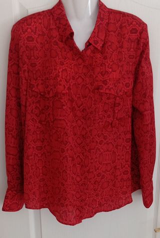 Blusa roja estampado serpiente Mango T. M