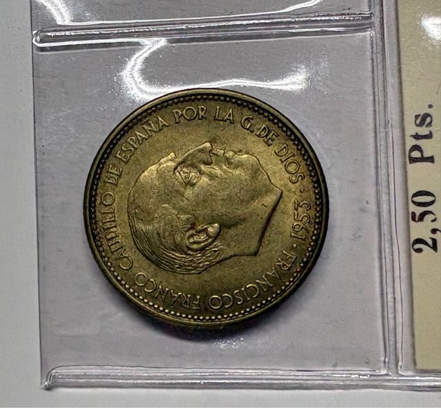 Moneda 2,50 Pesetas Franco 1953 Estrella 54