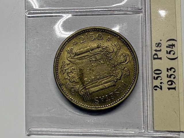 Moneda 2,50 Pesetas Franco 1953 Estrella 54
