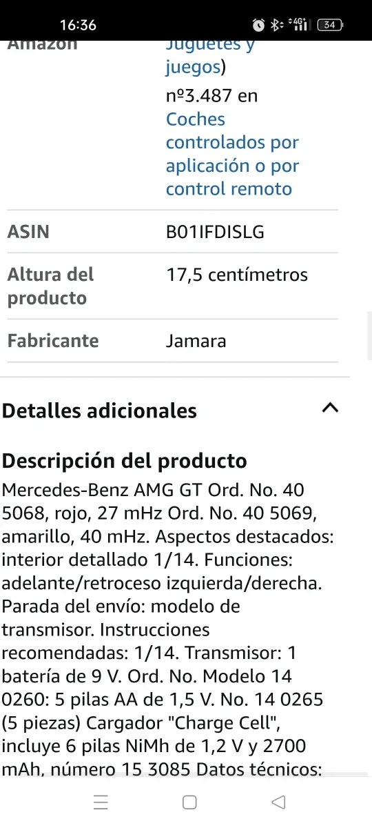 MERCEDES AMG GT con Radio Control