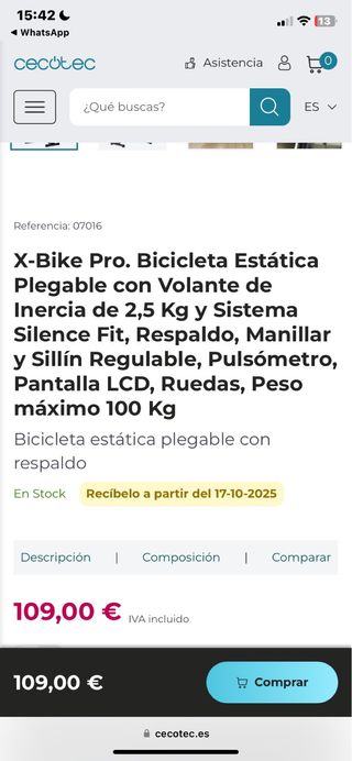 Bicicleta Estática XBIKE PRO FIT