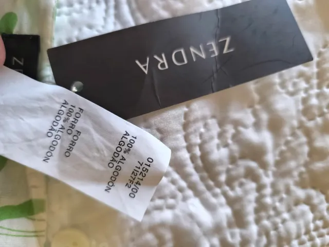 Falda Zendra Verano Flores Verdes Sin Estrenar