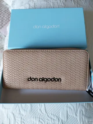 Cartera monedero Don Algodón rosa nude.