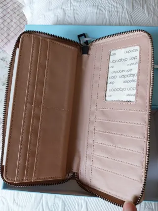 Cartera monedero Don Algodón rosa nude.