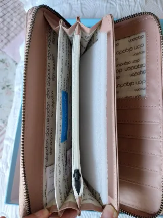 Cartera monedero Don Algodón rosa nude.