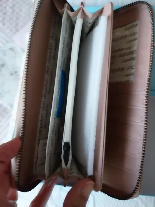 Cartera monedero Don Algodón rosa nude.