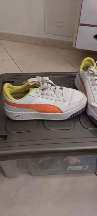 Scarpe Puma Carina Street Donna Bianco Arancio