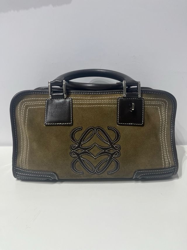 Bolso Loewe Amazona Marrón y Verde Oliva