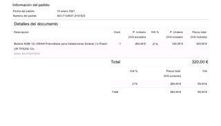 Batería AGM 250Ah 12V U-power (2 und)