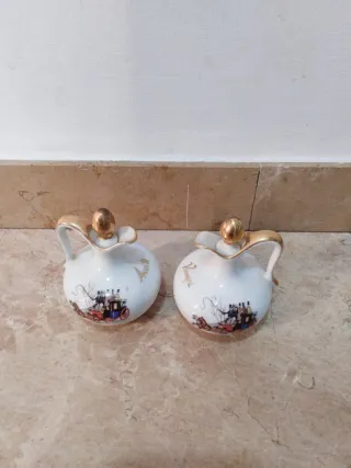 Contenitore per olio e aceto in ceramica vintage