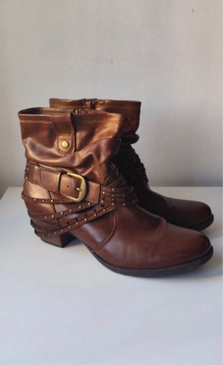 Botines camperos mujer marrones