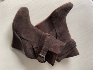 Botines Massimo Dutti Cuña Madera Marrones