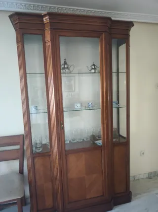Vitrina de madera y cristal