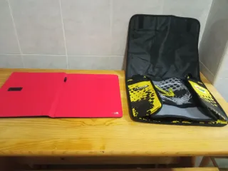 Bolso bandolera y portafolio Honda negro/rojo