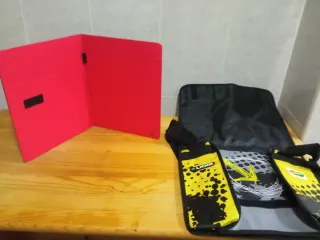 Bolso bandolera y portafolio Honda negro/rojo