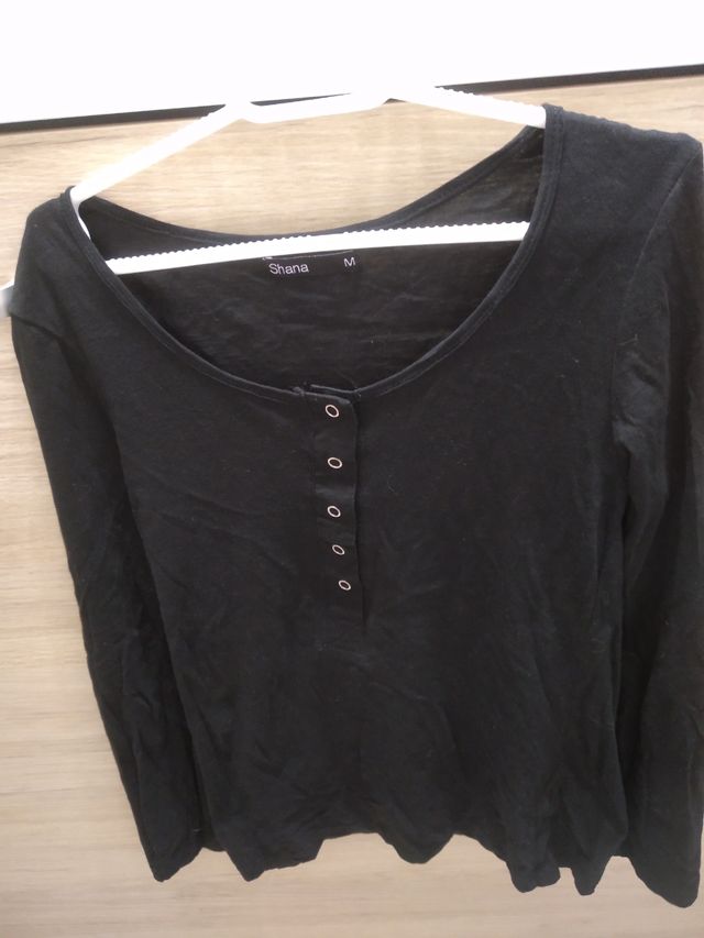 Camiseta Shana manga larga negra talla M