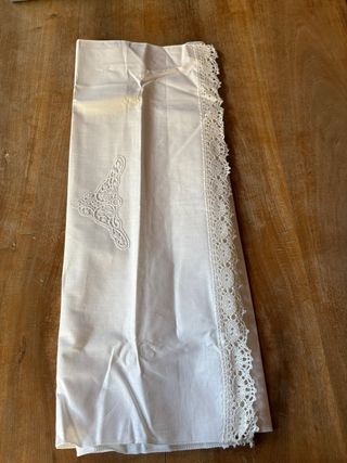 Scatola 6 asciugamani lino ricamati vintage