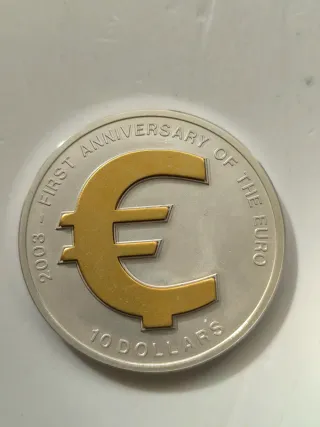 Moneda 10 Dólares Euro 2003 Plata