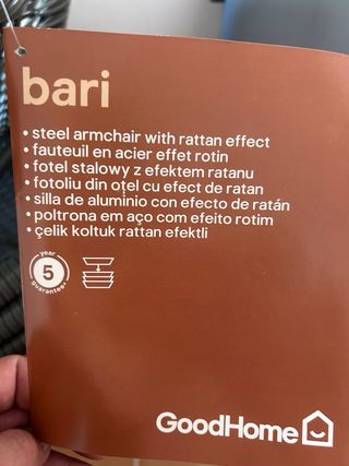 Sillas de exterior de mimbre y aluminio