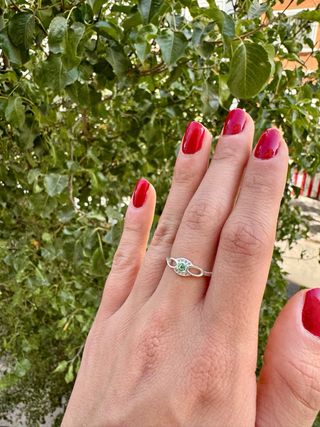 Anillo Plata 925 Italiana Esmeralda Natural