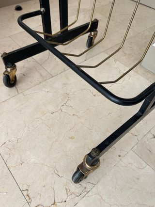 Mesa auxiliar vintage madera y metal
