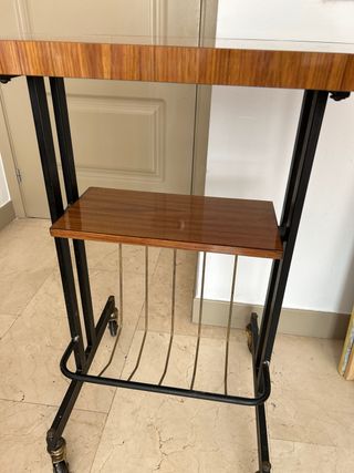 Mesa auxiliar vintage madera y metal