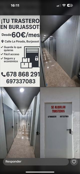 trasteros en Burjassot con vigilancia 48 h.