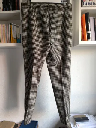 Pantalón Purificación García Cuadros Verde/Beige 
