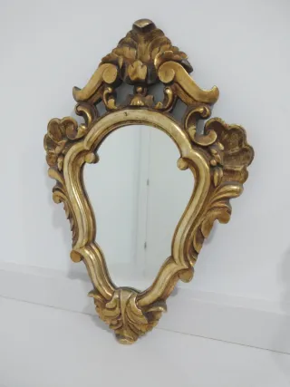 Espejo Cornucopia Madera Dorado Antiguo