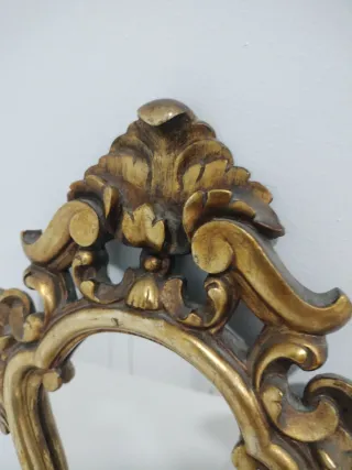 Espejo Cornucopia Madera Dorado Antiguo
