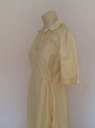 Vestido antiguo vintage algodón años 30 