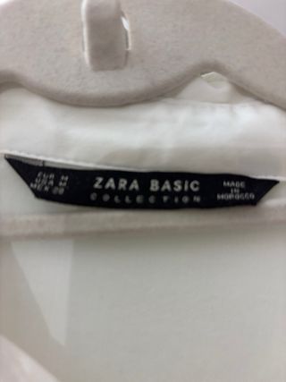 Camisa Zara Blanca Perlas Manga Larga