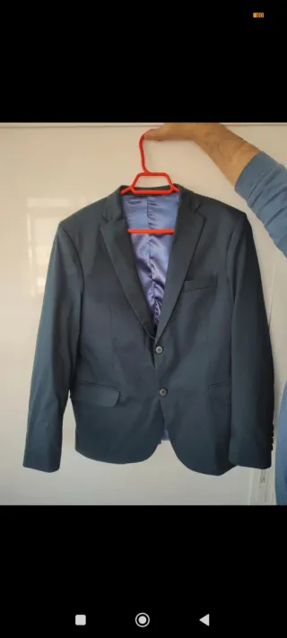 Americana traje caballero azul