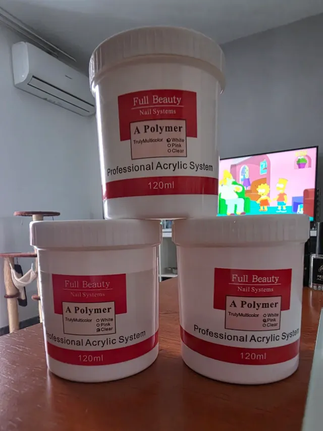 Acrílico Transparente, Rosa y Blanco Full Beauty