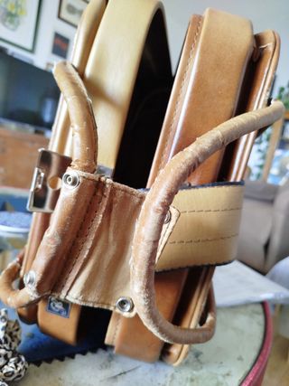 Maletín vintage cuero marrón