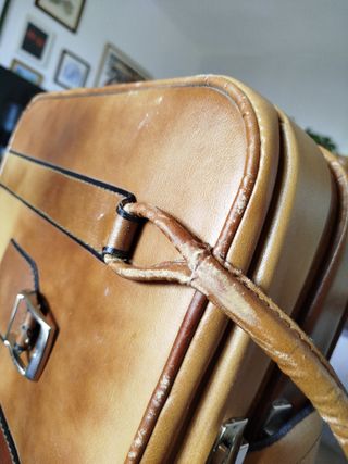 Maletín vintage cuero marrón