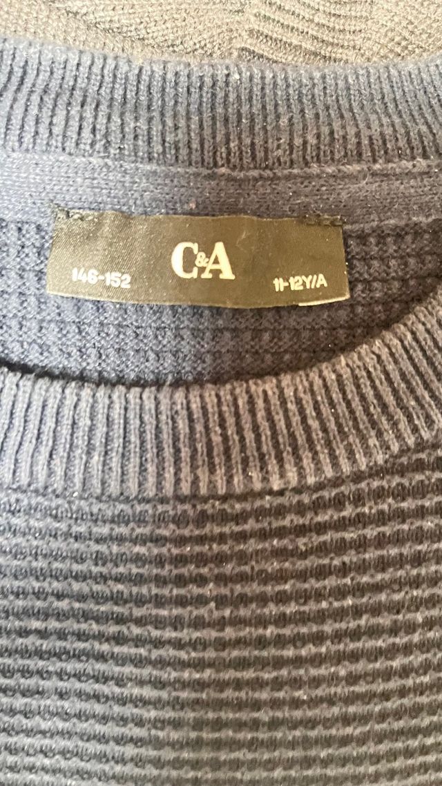 Jersey niño C&A azul y gris talla 11-12