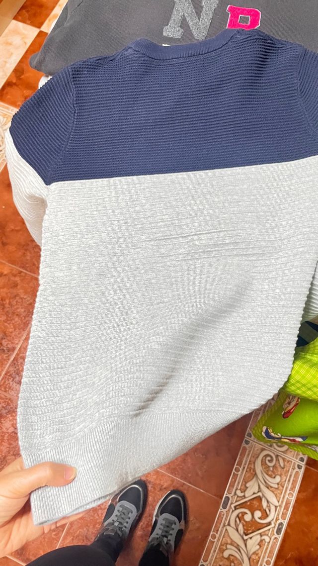 Jersey niño C&A azul y gris talla 11-12