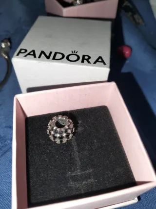 Charm Pandora Plata Circonitas Negras Blancas