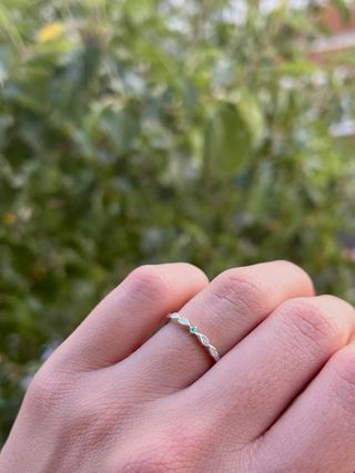 Anillo Plata 925 Esmeralda Natural Colombiana