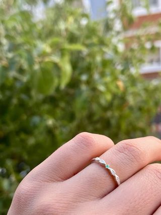 Anillo Plata 925 Esmeralda Natural Colombiana
