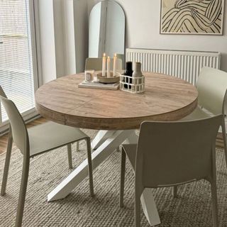 Mesa redonda extensible italiana 120 cm